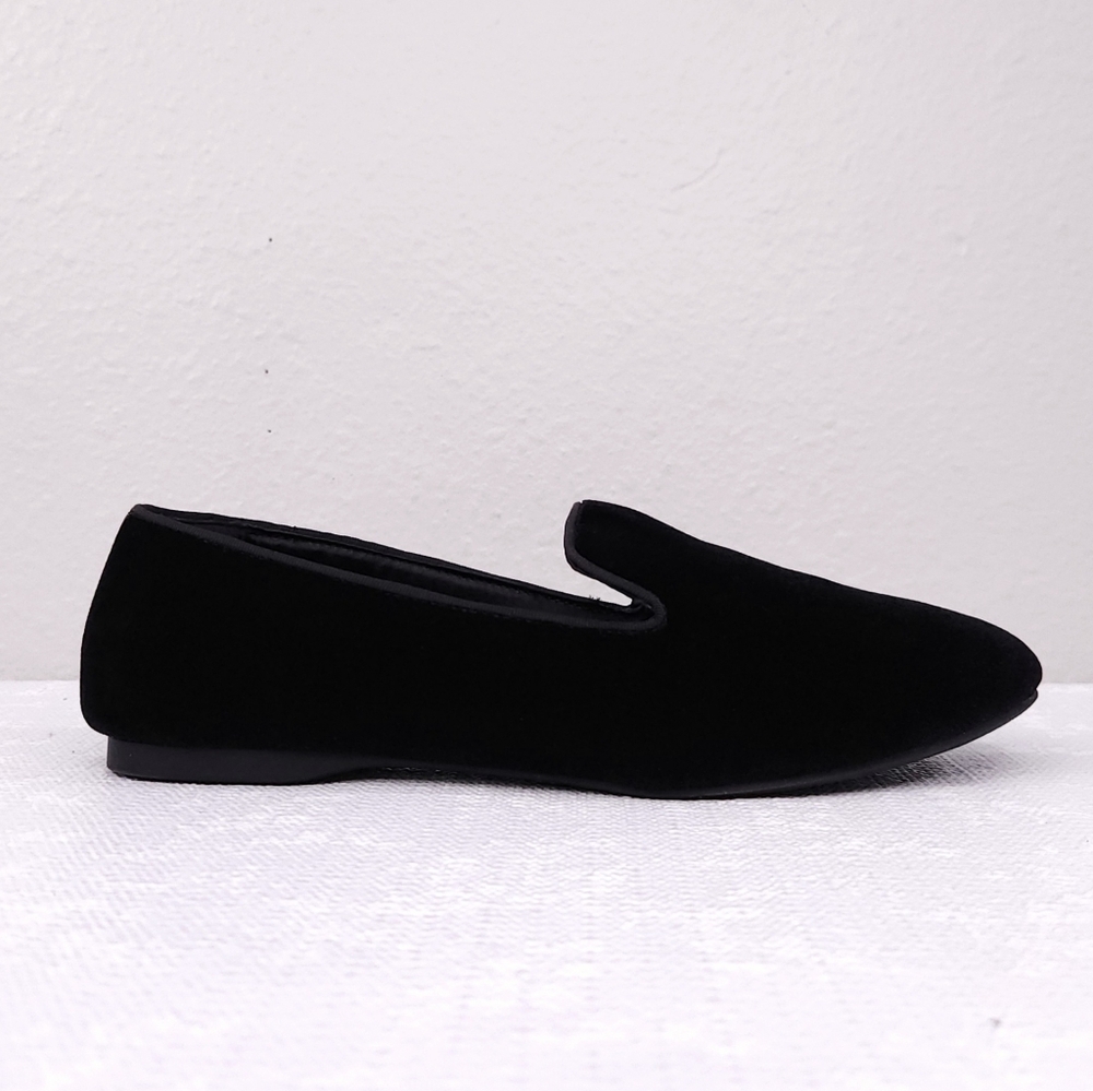 BIRDIES The Starling Velvet Flats US 8.5 Black Faux-Fur Lined Slip-On Loafer - Picture 5 of 11